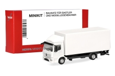Herpa 014397 - H0 - Mercedes-Benz Atego 13 Koffer-Sattelzug - weiß - Bausatz